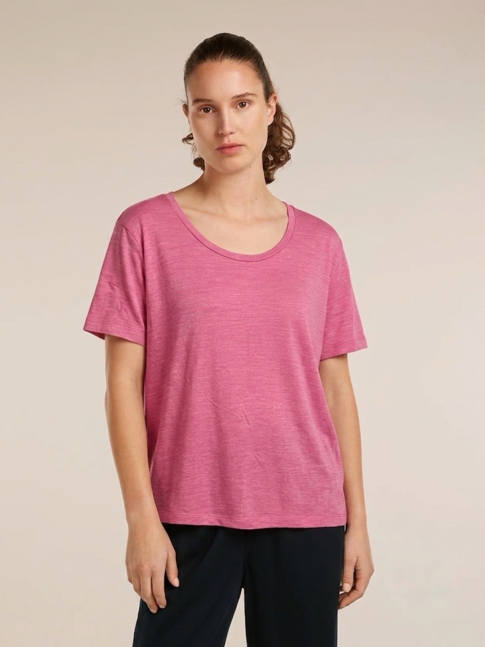ICEBREAKER Women's Merino Cool-Lite Short Sleeve Relaxed Crew Tee - Pink, Medium